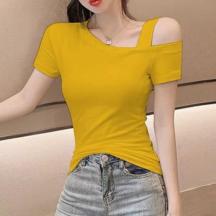 ÁO THUN LỆCH VAI PHỐI DÂY