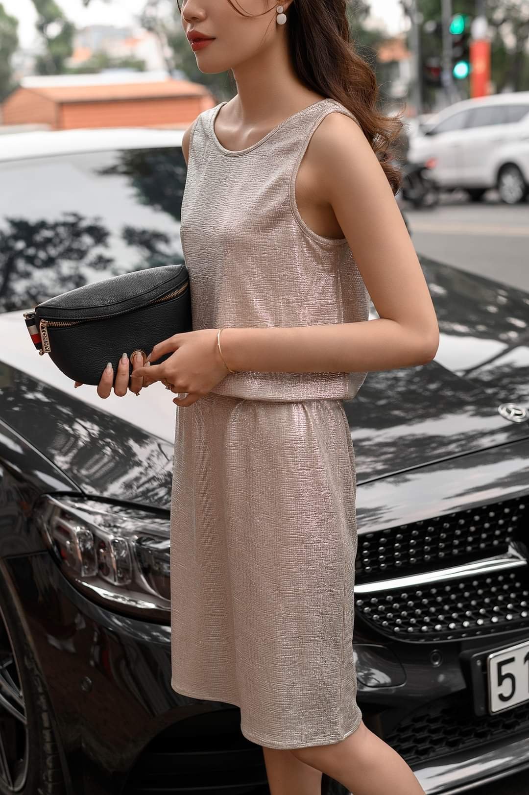 ĐẦM THUN KIM TUYẾN TRỄ LƯNG