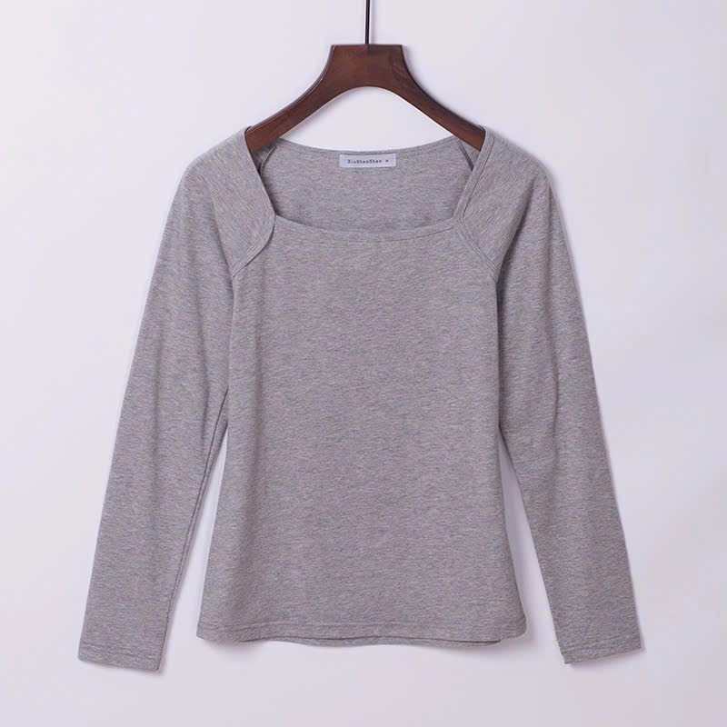 ÁO THUN CỔ VUÔNG PHỐI VIỀN BODY (tay dài/ tay ngắn)