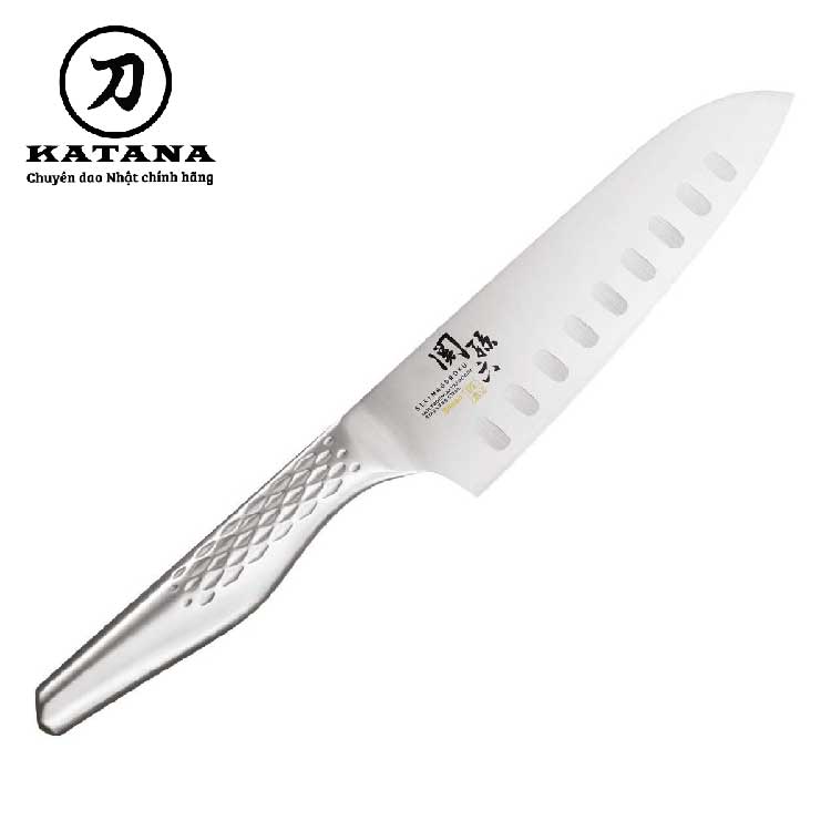 Dao bếp nhật cao cấp kai shoso santoku hollow - dao thái 3 trong 1 chống dính ab5157