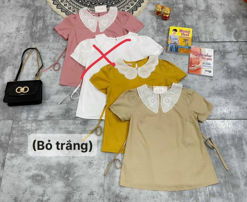 ZLZ-ABN-1072 Áo bầu suông cổ trắng thêu-duoc-ban-tai-Chuẩn Mom’s