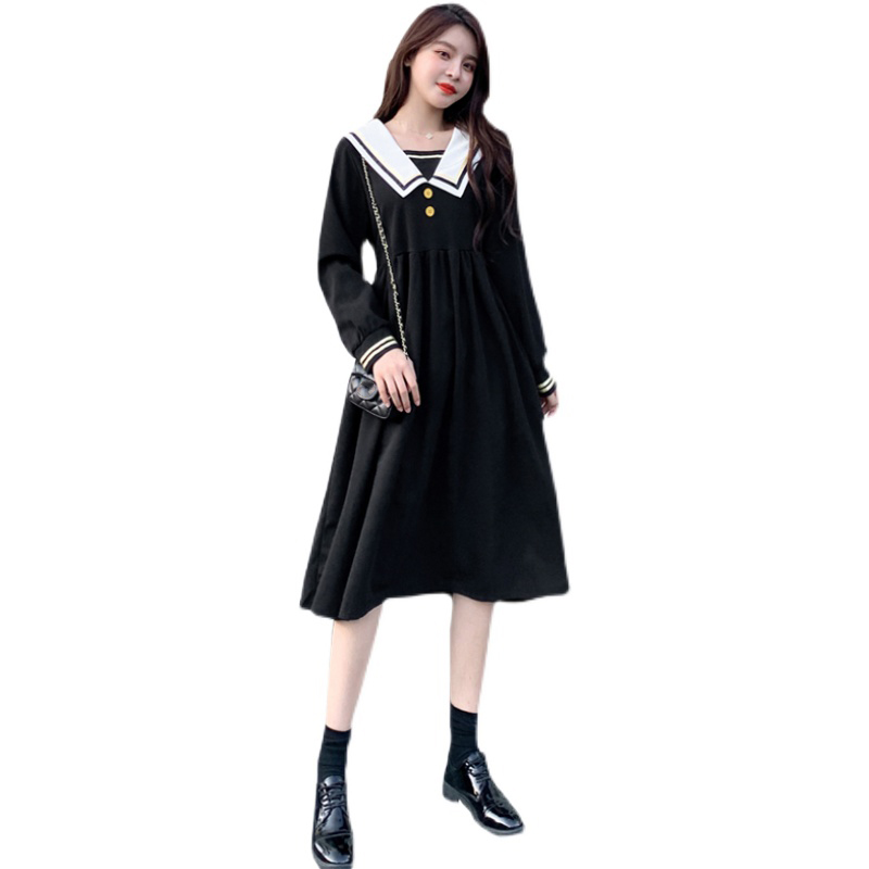 EYS-VBD594 Váy đen eo cổ thủy thủ trắng QZ-duoc-ban-tai-Chuẩn Mom’s