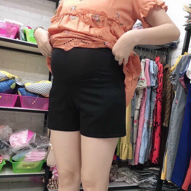 ZFF-QBS306 Quần đùi cotton 4 túi có đáp bụng-duoc-ban-tai-Chuẩn Mom’s