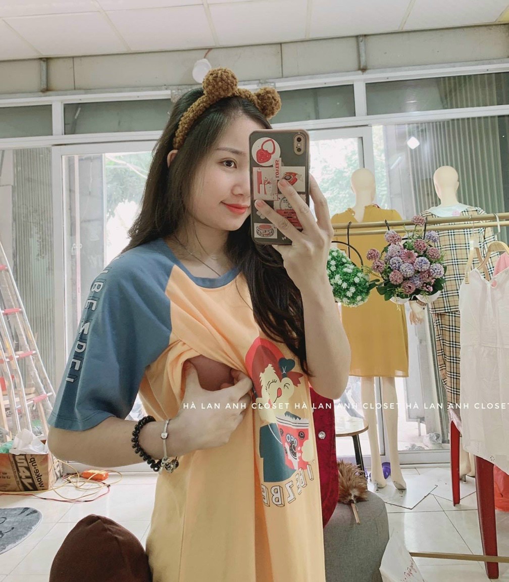 VBN096 Váy ngủ cộc tay cotton suông vén ti VKS09D-duoc-ban-tai-Chuẩn Mom’s