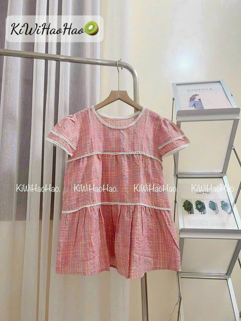 AC24-0964 Áo babydoll kẻ viền ren ngang-duoc-ban-tai-Chuẩn Mom’s