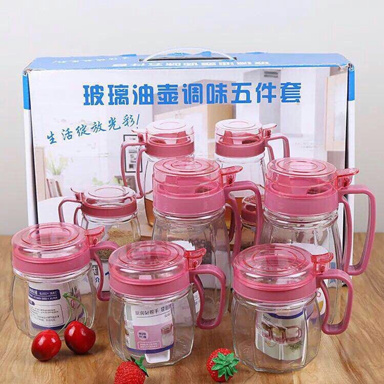 Bộ 5 Hủ Thuỷ Tinh Đựng Gia Vị ( Thùng 12 )