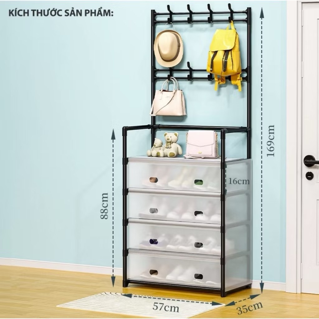 Kệ Giày 5 Tầng Có Nắp Đậy ( Thùng 10 )