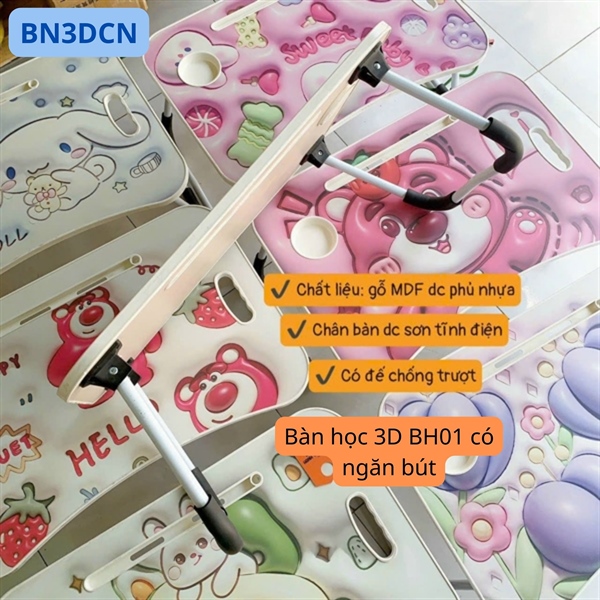 Bàn Học 3D BH01 Có Ngăn Đựng Bút ( Thùng 10 )
