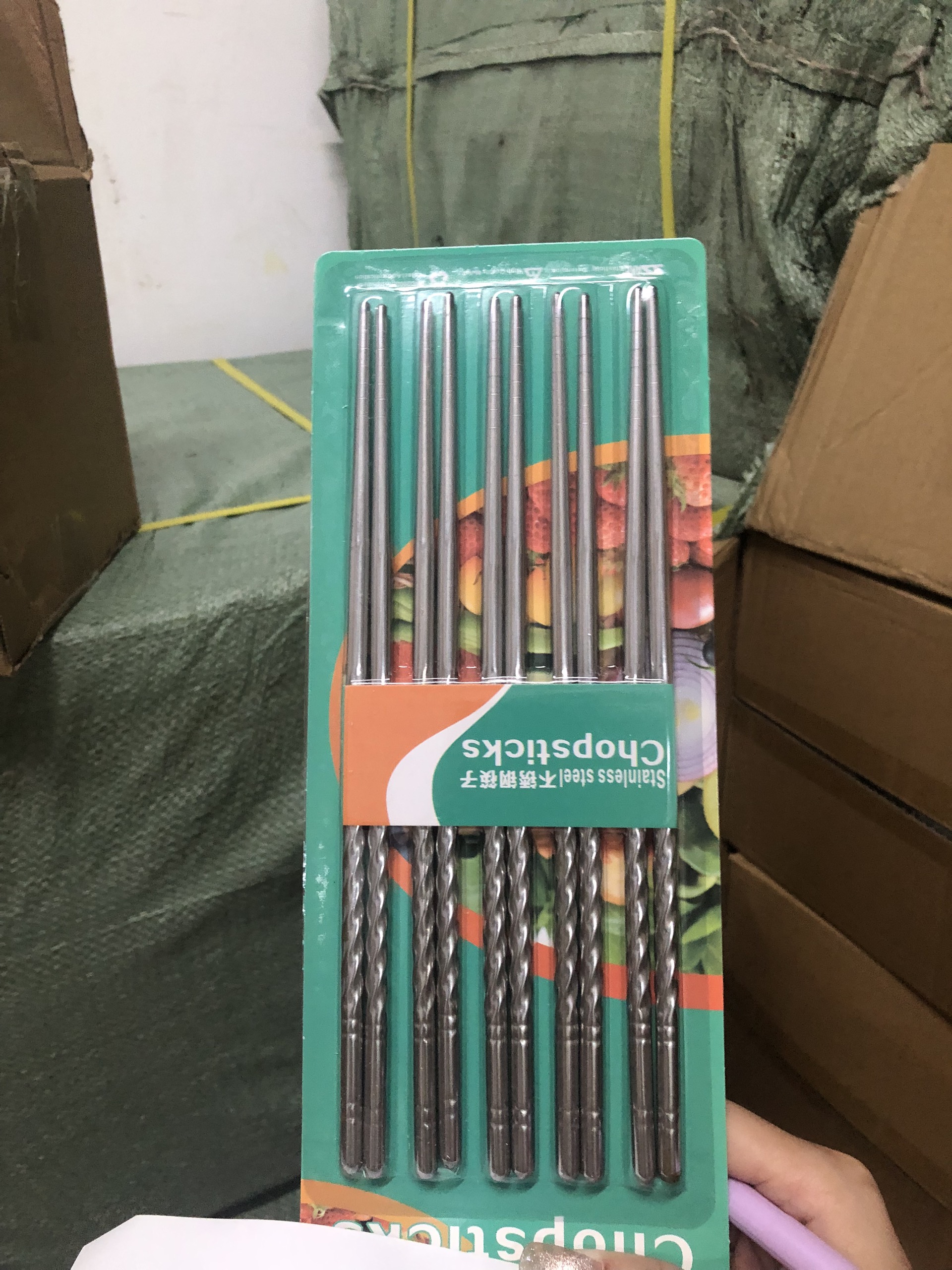 Bộ 5 Đôi Đũa Inox Xoắn ( Thùng 600 )