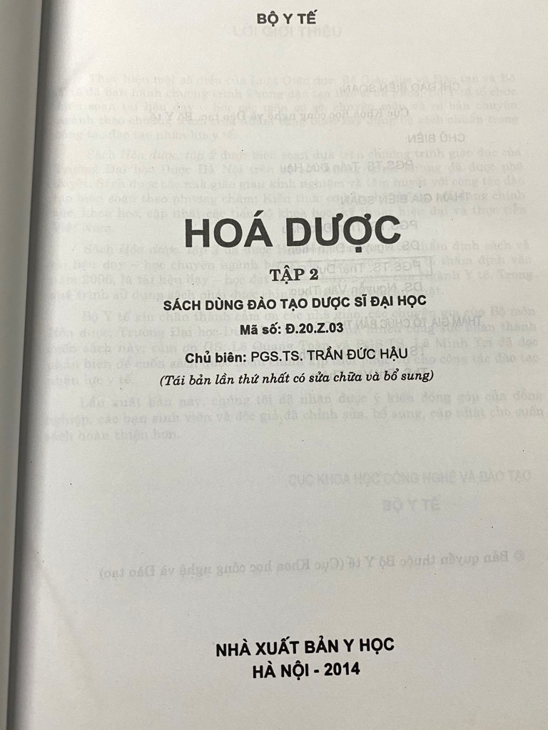 Hóa dược Tập 2 (Sách ĐTDSĐH)