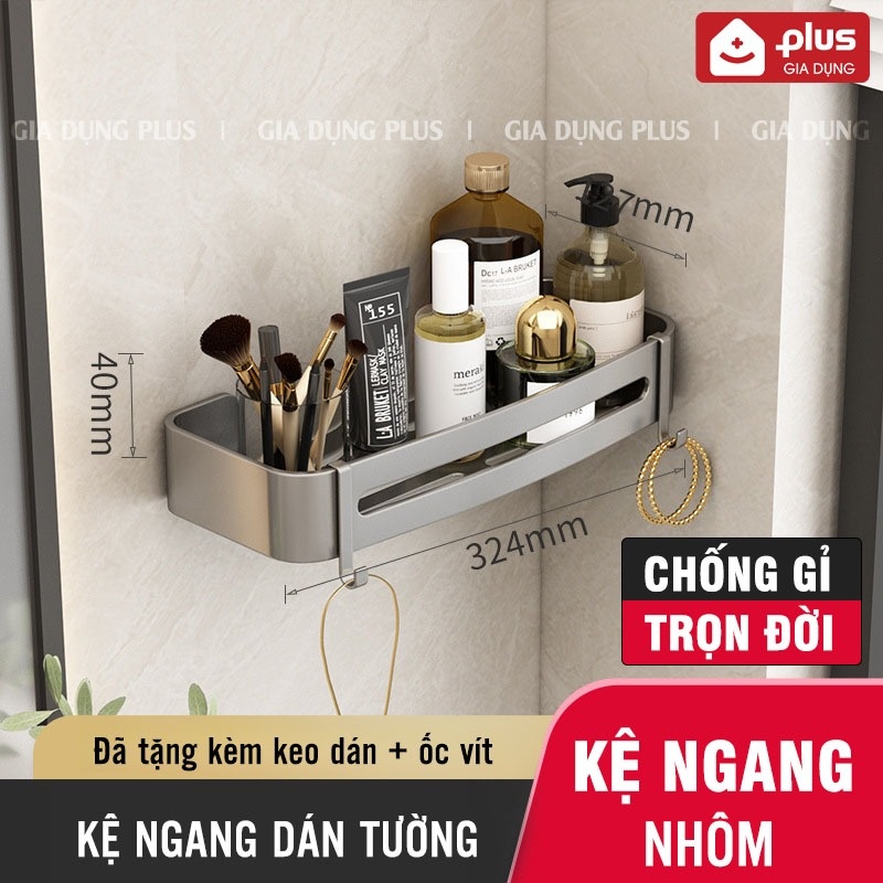 Kệ ngang nhôm cao 4cm/ nhôm dán tường, sơn tĩnh điện