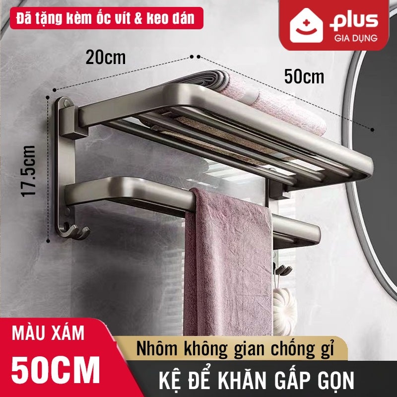Kệ để khăn tắm gấp gọn/ nhôm dán tường gấp gọn