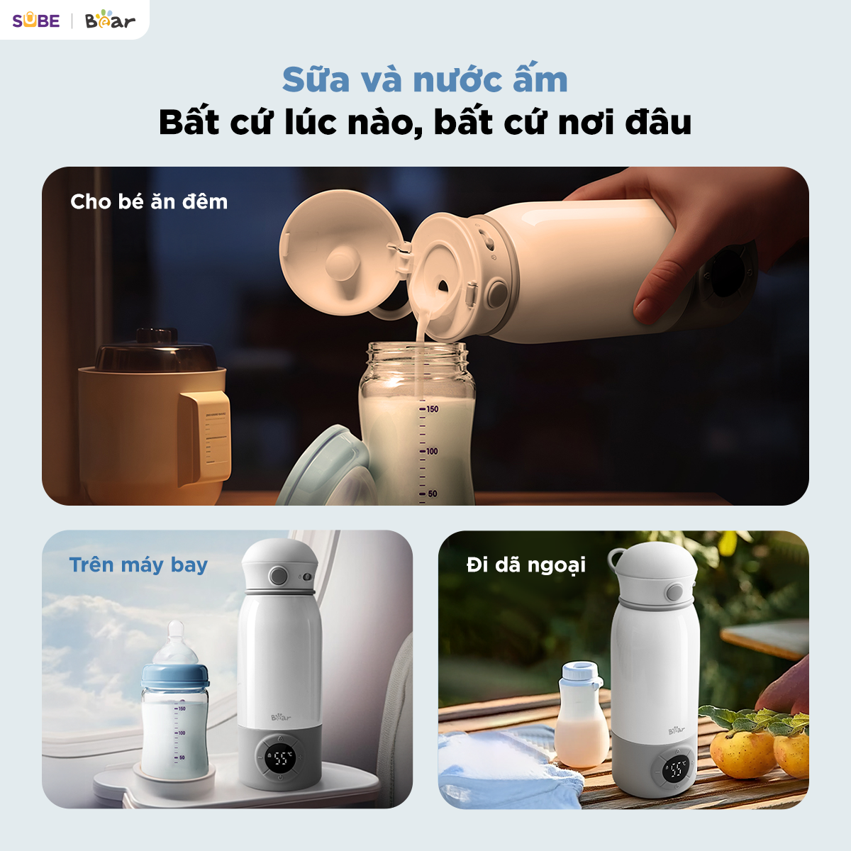 Bình đun và hâm nước pha sữa di động mini BKL-055EJ