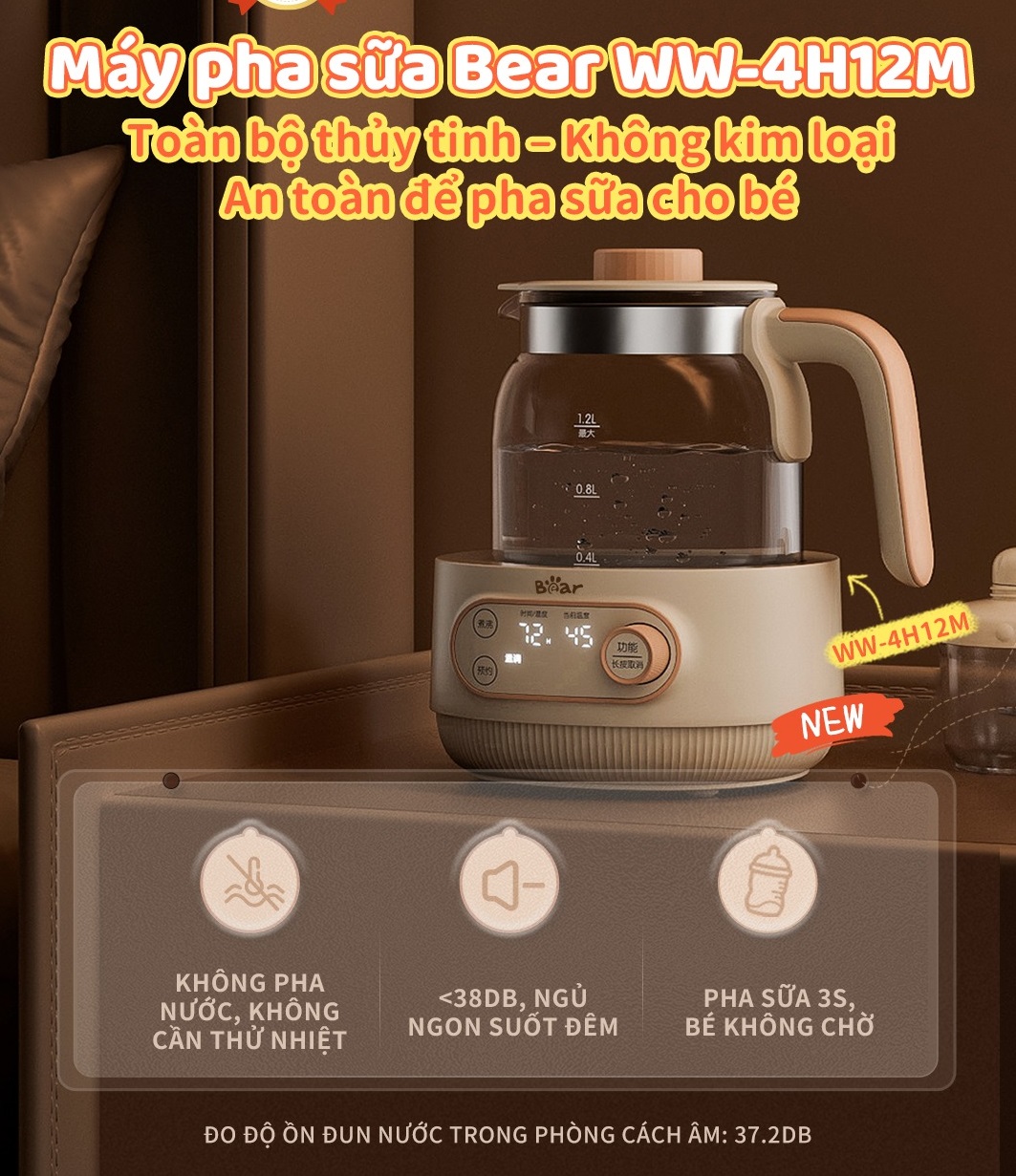 Combo Máy sấy tiệt trùng Bear SB-MTT20 & Máy hâm sữa tiệt trùng Bear WW-4H12M
