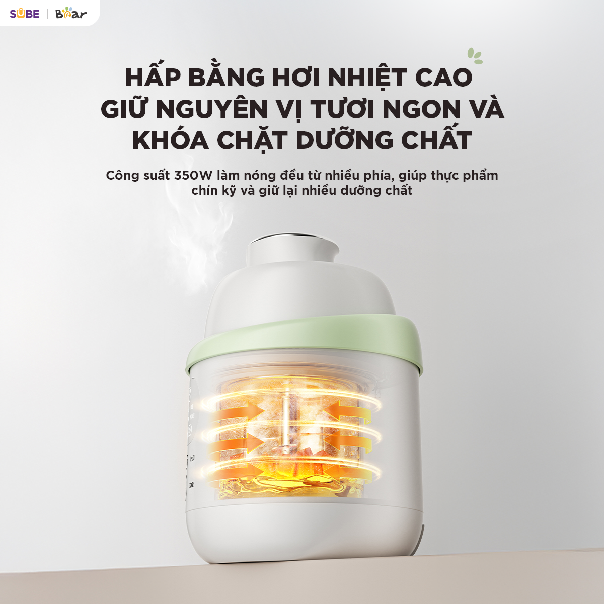 Máy xay nấu thức ăn 0.35L Bear BFM-045KN
