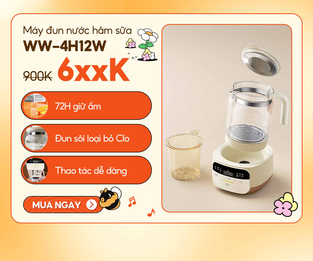 Combo Máy sấy tiệt trùng Bear SB-MTT20 & Máy đun nước pha sữa Bear WW-4H12W