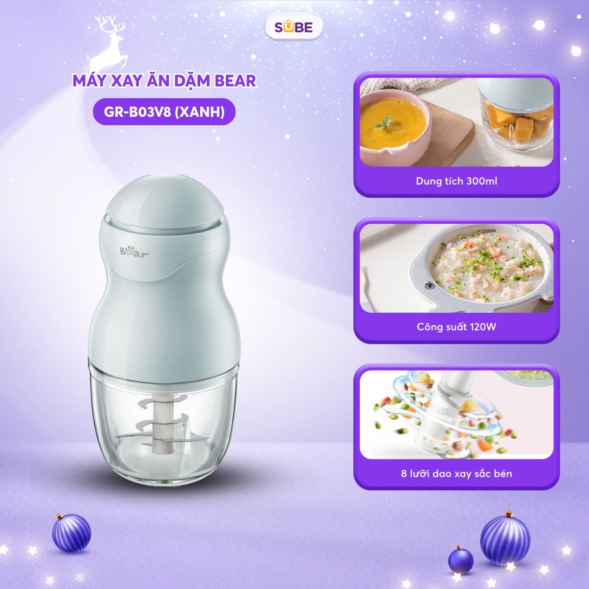Máy xay ăn dặm Bear GR-B03V8