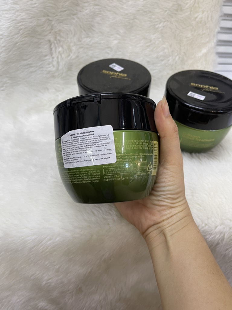 Hấp tóc phục hồi sophia collagen xanh