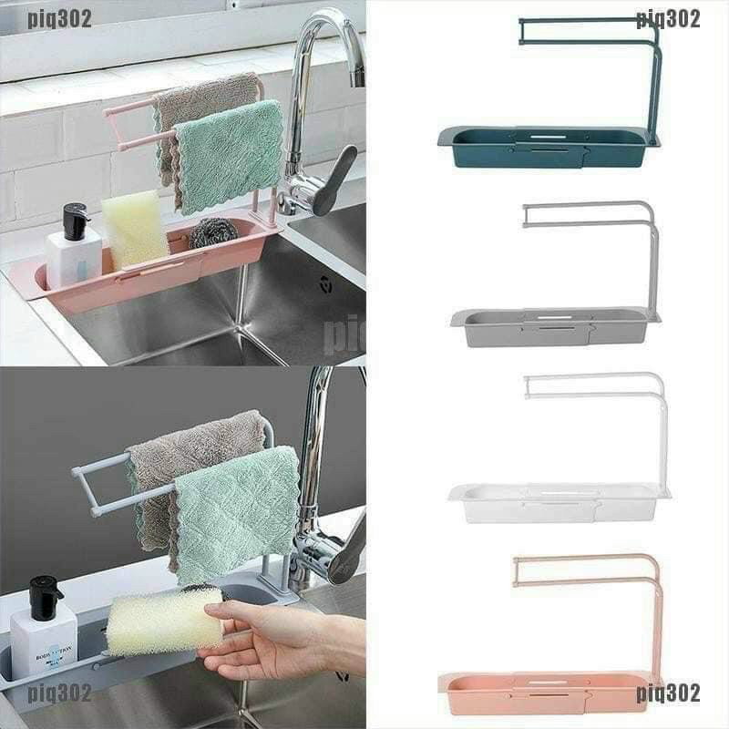 Khay để giẻ rửa chén có chỗ treo khăn