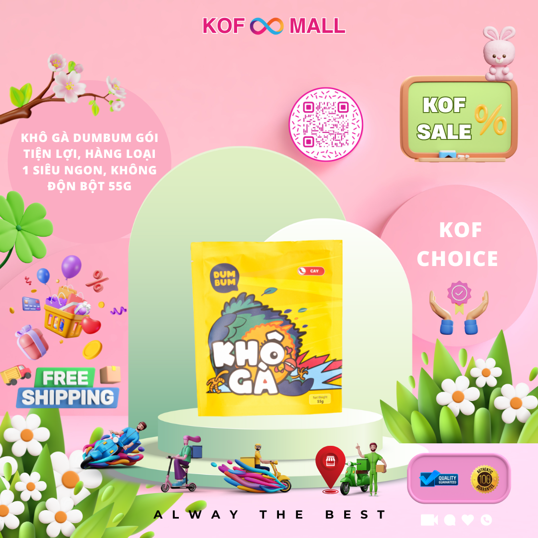 Khô gà DumBum gói tiện lợi, hàng loại 1 siêu ngon, không độn bột Gói nhỏ 55g
