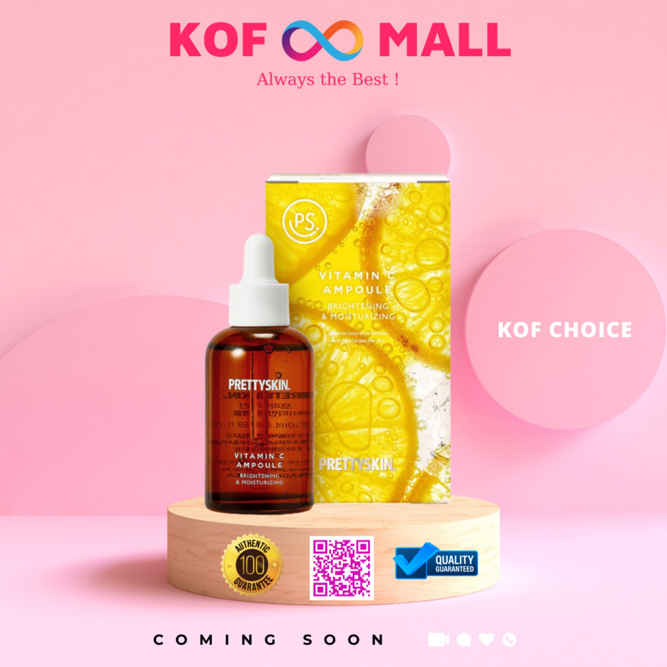 Tinh chất dưỡng sáng và cấp ẩm PRETTY SKIN Vitamin C Ampoule 50ml Hàn Quốc