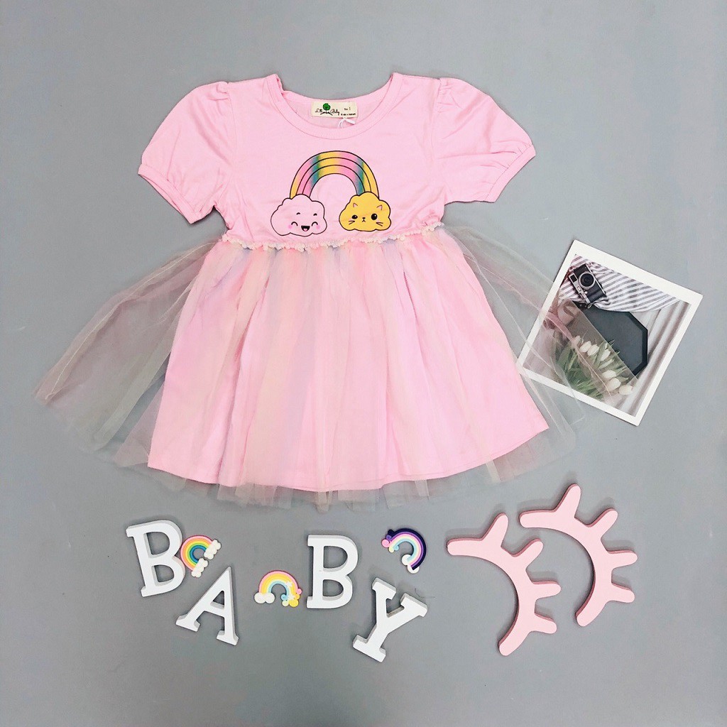 Váy thun bé gái, có 2 lớp, lớp ren phần chân váy rất đẹp, size 1-5, hàng made in vn