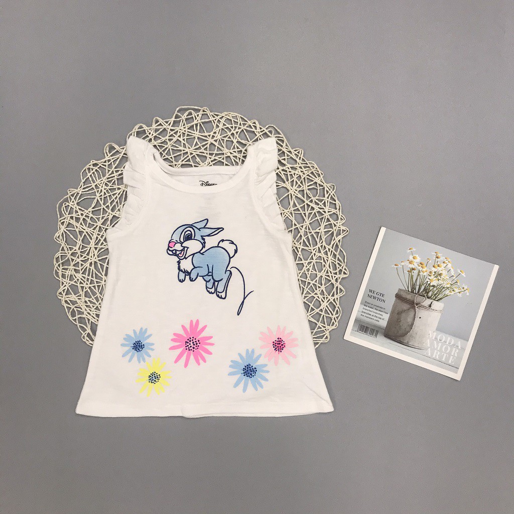 Áo thun ba lỗ bé gái, size 1-7t, hàng xuất dư, chất cotton mềm mát, hình in đẹp