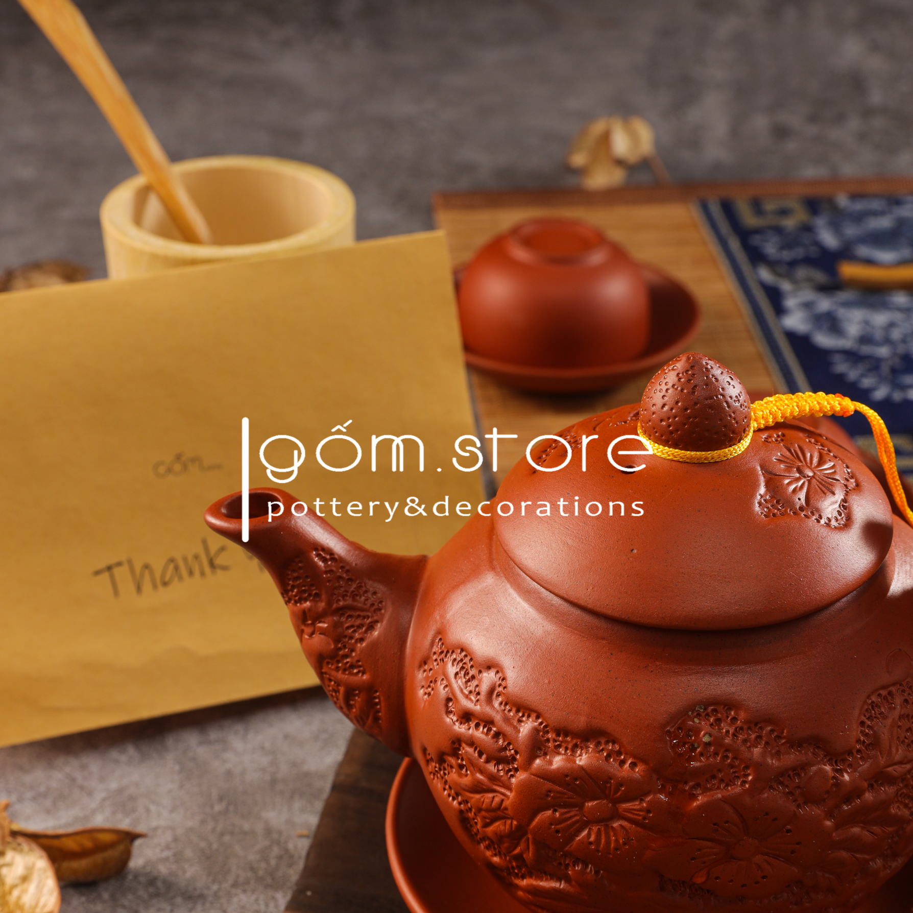 [ẤM LẺ] Ấm lẻ cho bộ ấm trà tử sa đắp nổi Bát Tràng (dòng gốm đắp nổi các loại)