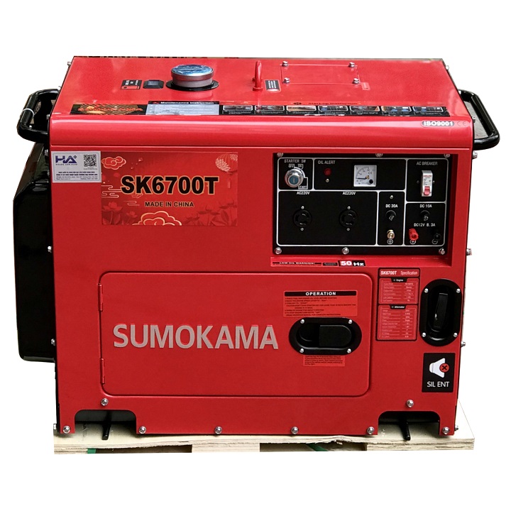 [Có bảo hành] Máy Phát Điện Chạy Dầu 5Kw Sumokama SK6700T - Bảo Hành 12 Tháng - Vận Chuyển Toàn Quốc