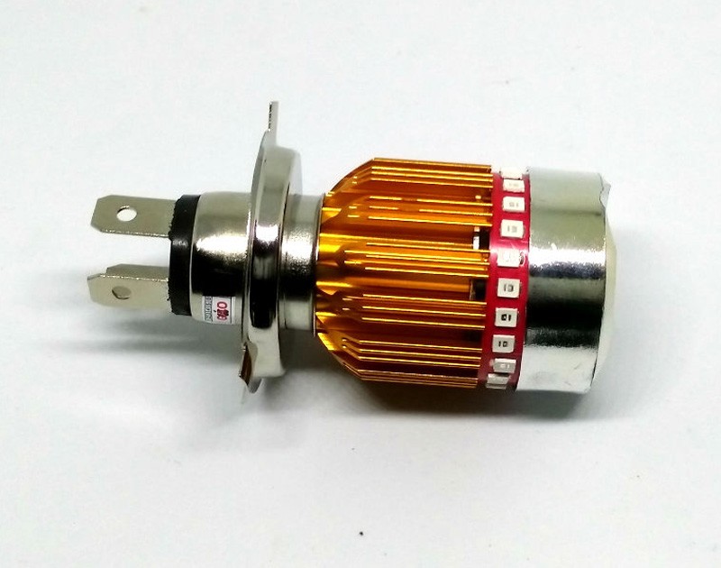 Đèn pha h4 viền xanh đỏ