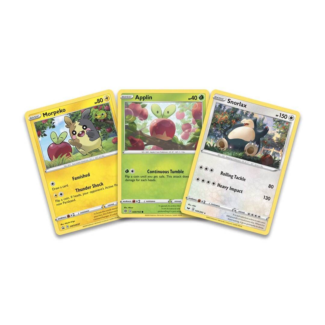Thẻ bài Pokemon TCG Snorlax, Morpeko and Applin Cards with 2 Booster Packs and Coin Build Deck phiên bản tiếng Anh CHÍNH HÃNG MỸ POKTCGUSBP29