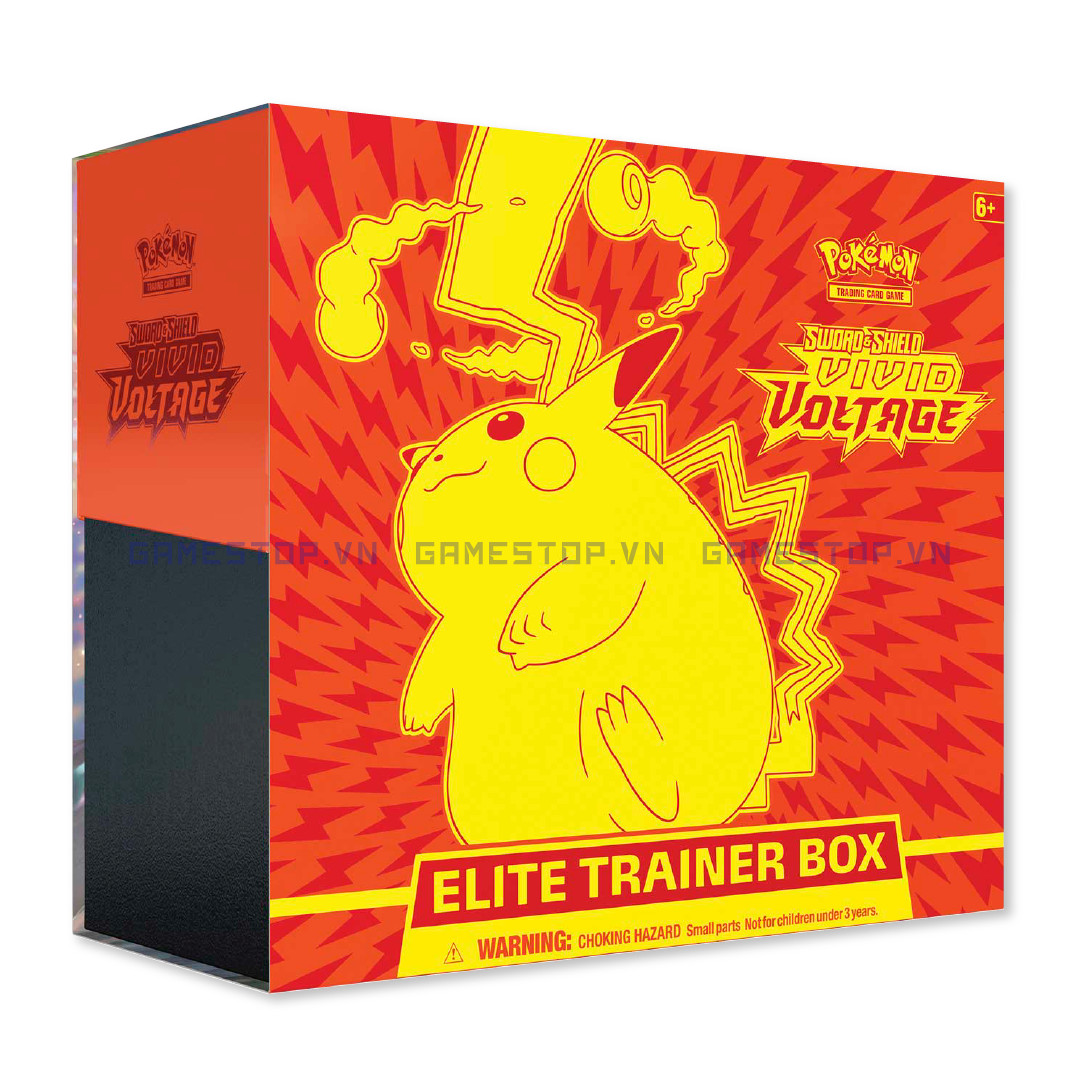 Thẻ bài Pokemon TCG Vivid Voltage Elite Trainer Box Pokemon TCG Sword and Shield Build Deck phiên bản tiếng Anh POKTCGUSETB09