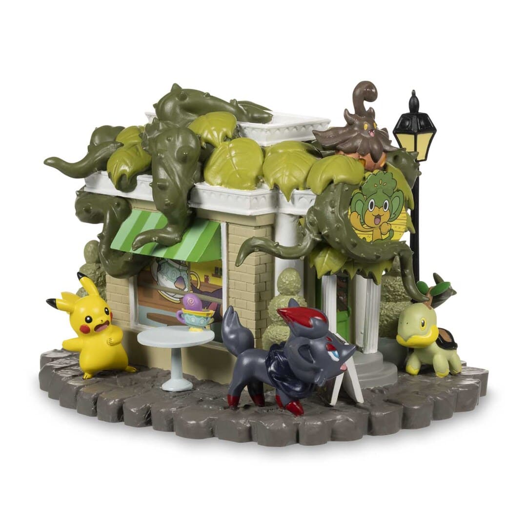 [Pokemon Center] Mô hình Haunted Pokemon Village Figure Pansage Creeping Vines Tea Shop 18cm PO21