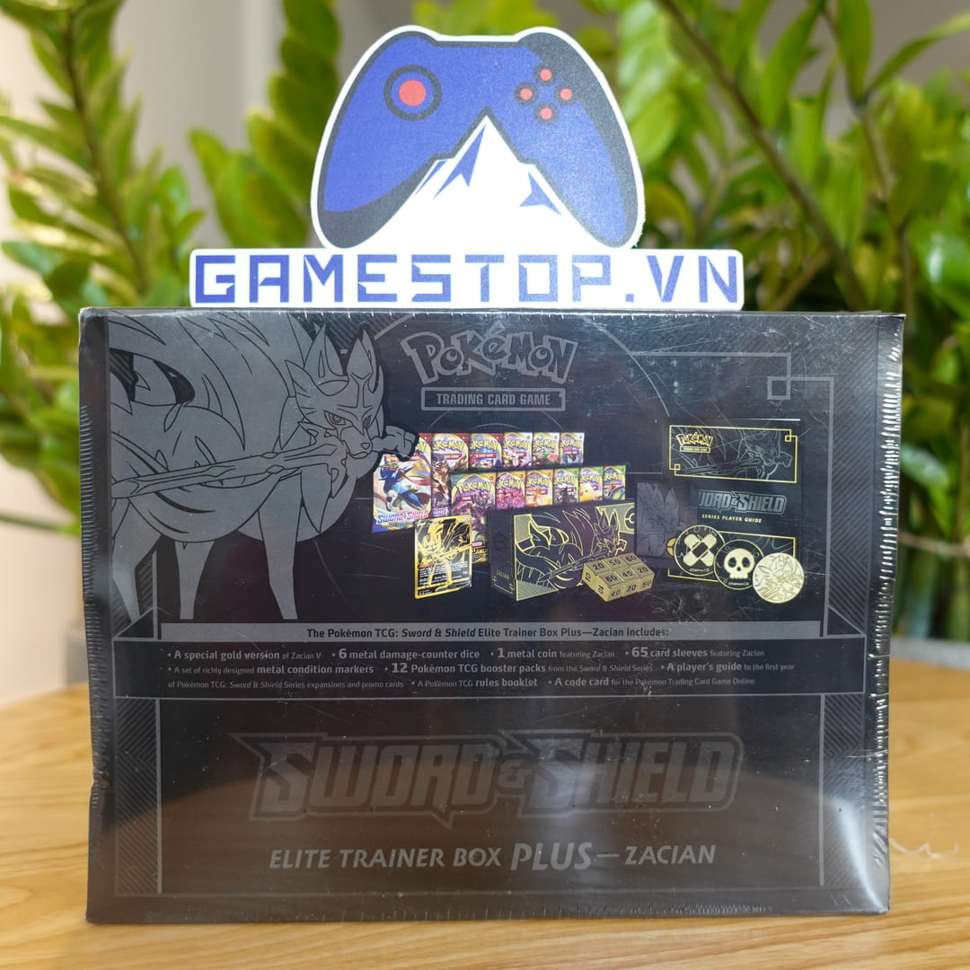 Thẻ bài Pokemon Elite Trainer Box Plus Zacian Pokemon TCG Sword and Shield phiên bản tiếng Anh POKTCGUSETB08