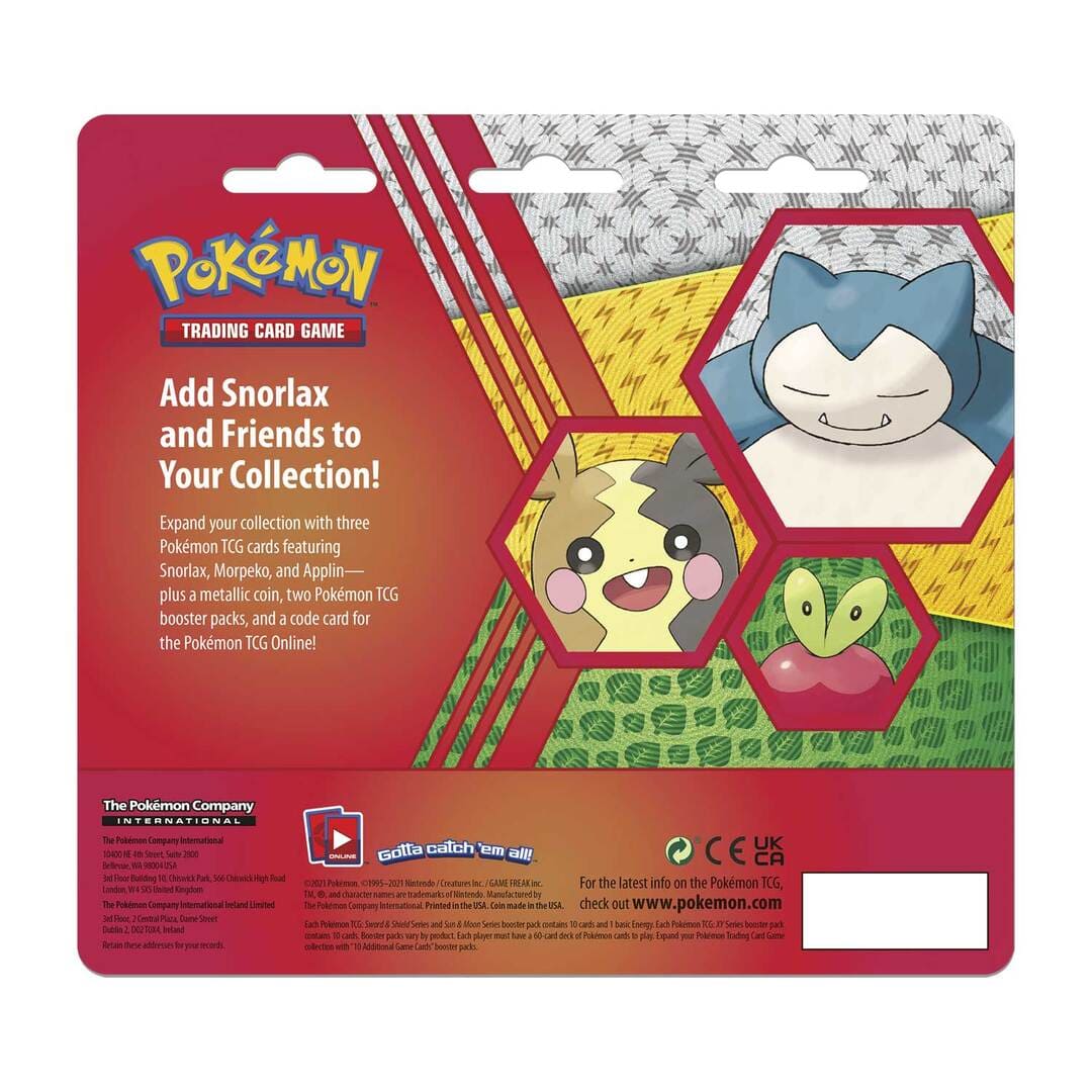 Thẻ bài Pokemon TCG Snorlax, Morpeko and Applin Cards with 2 Booster Packs and Coin Build Deck phiên bản tiếng Anh CHÍNH HÃNG MỸ POKTCGUSBP29
