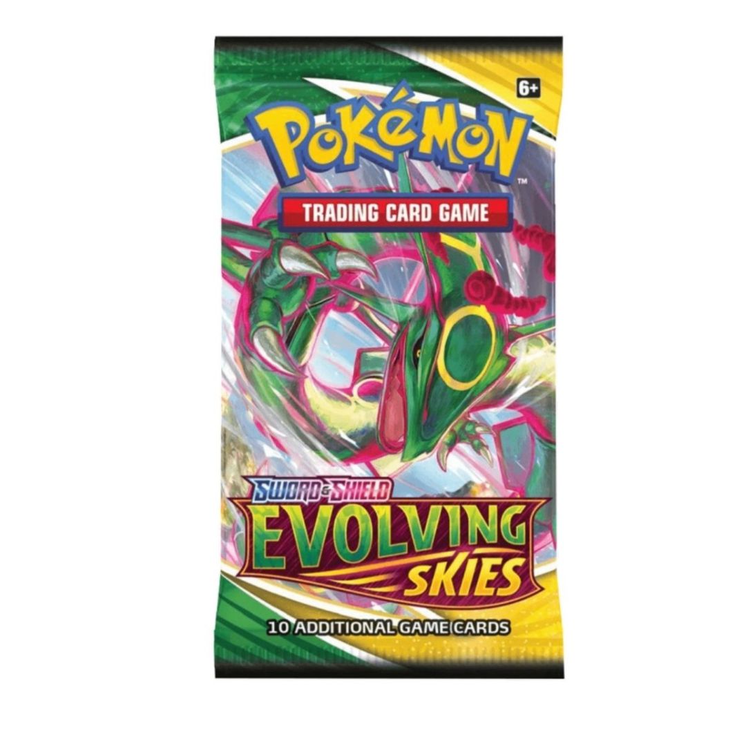 Một gói thẻ bài và bọc thẻ bài Pokemon TCG Sword and Shield Evolving