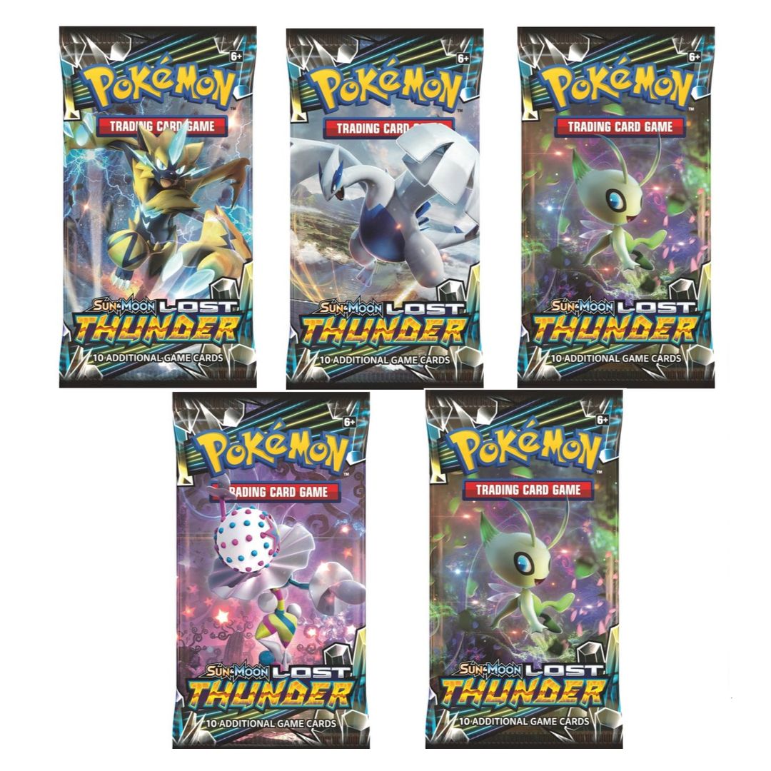 Thẻ bài Pokemon TCG Sun and Moon Lost Thunder 2 Mini Booster Pack and 1
