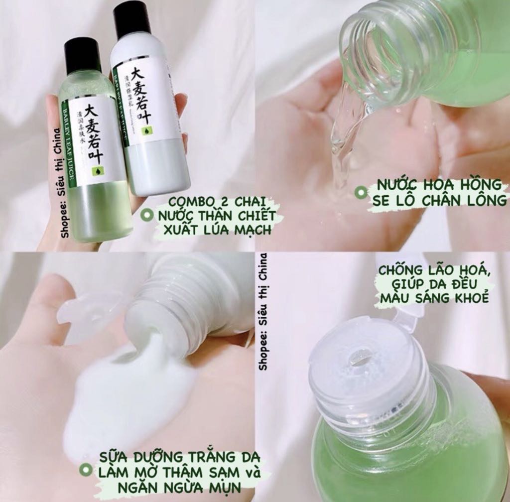 Set 2 Món Dưỡng Da Barley Leaf Juice Nội Địa Trung