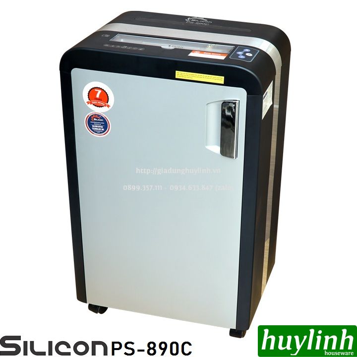 Máy hủy tài liệu silicon ps-890c - 20 tờ/lần - 34 lít