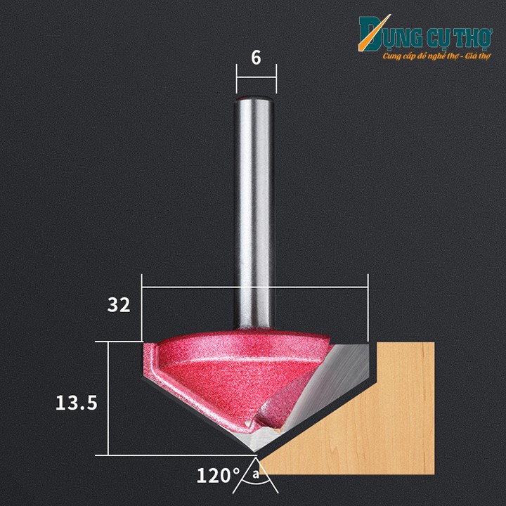 Mũi CNC vát cốt 6mm Tideway LC0301