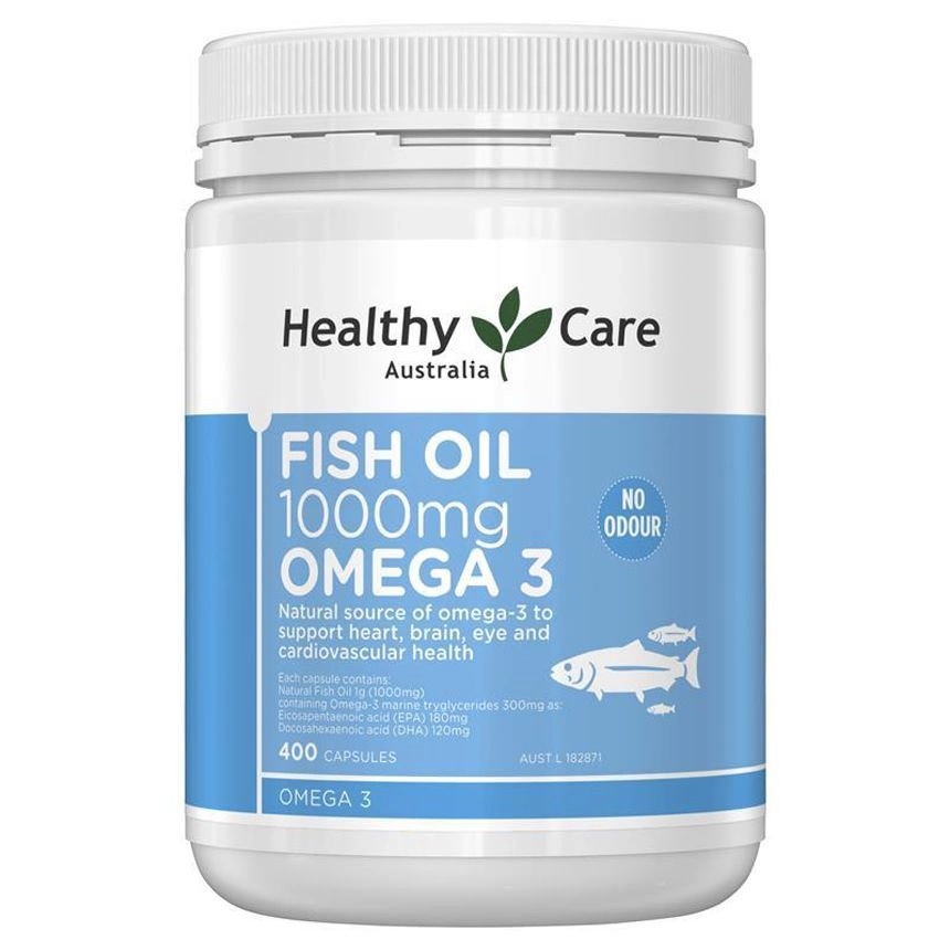 Dầu cá HealthyCare Fish Oil 1000mg Omega-3 hộp 400v