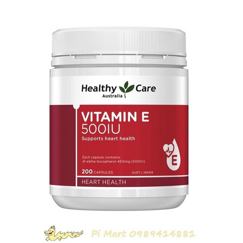Vitamin E 500IU HealthyCare của Úc 200v