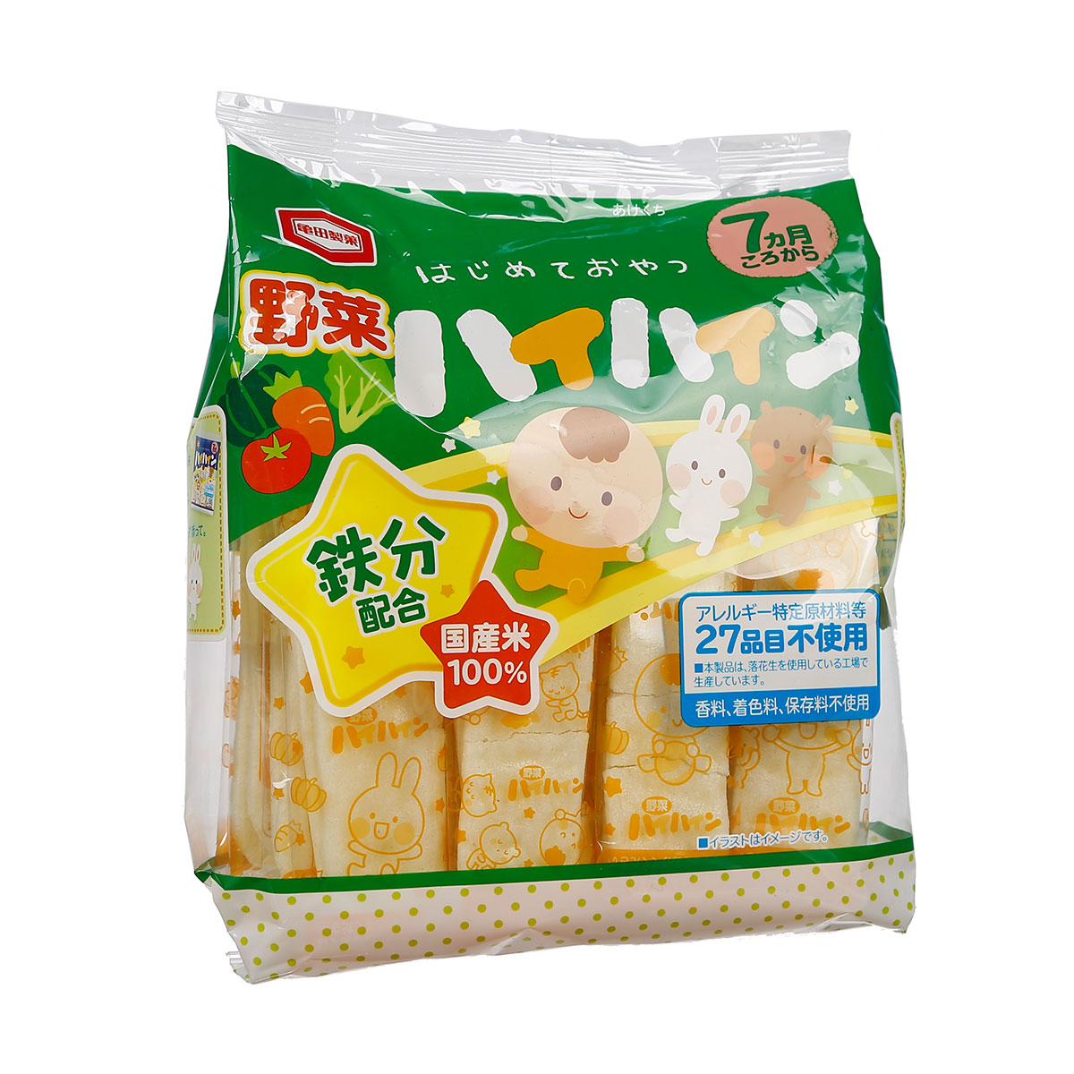 Bánh gạo tươi HaiHain Kameda Nhật cho bé ăn dặm 7m+ vị rau củ