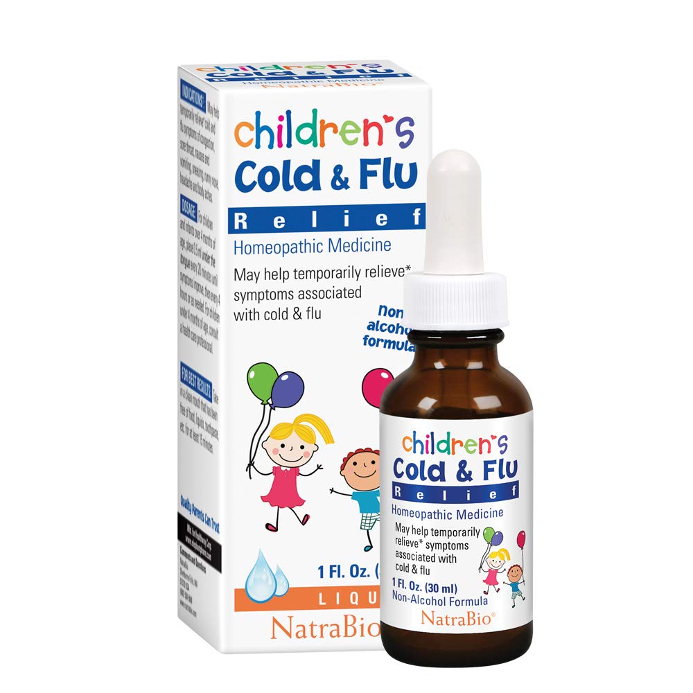 Siro Cảm Cúm Children's Cold & Flu Relief Natrabio của Mỹ 4m+ 30ml