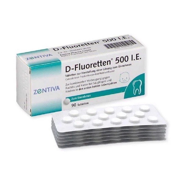 Vitamin D-Fluoretten 500 I.E. của Đức 90 viên