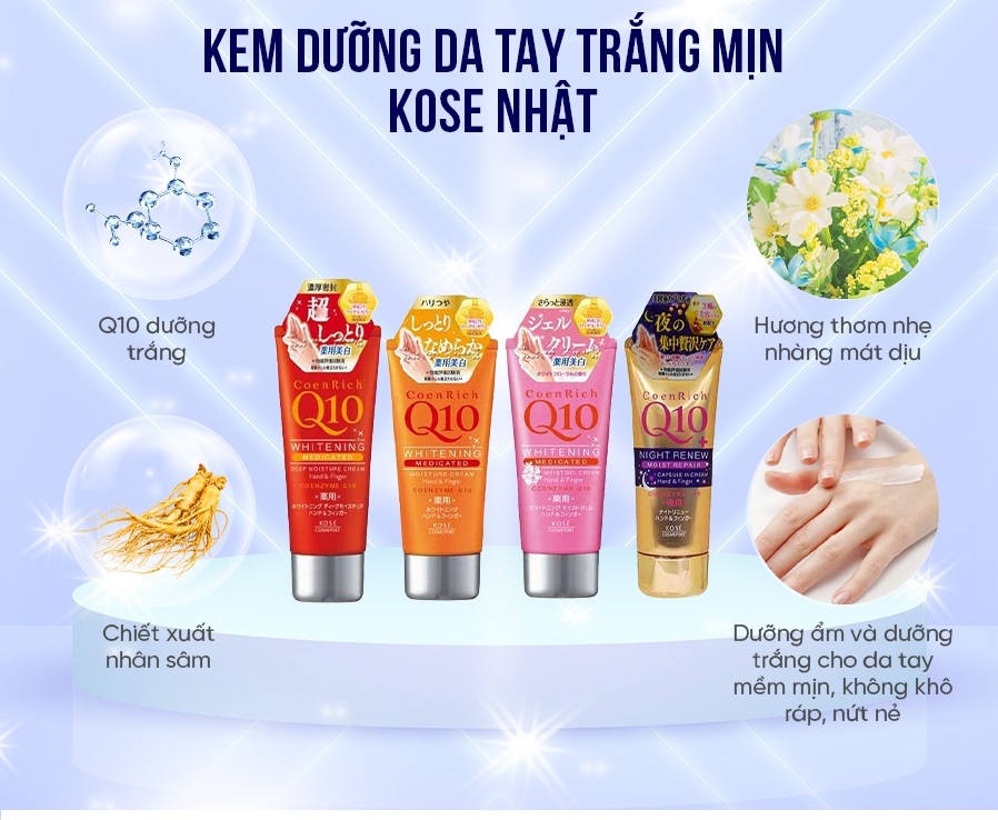 Kem dưỡng tay Kose Q10 80g Cam Giữ Ẩm