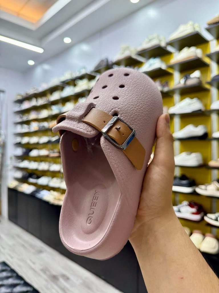 Dép sục hồng quai dán