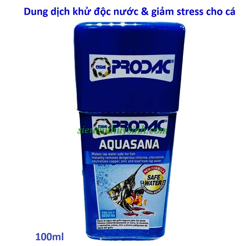 Dung dịch khử độc nước & giảm stress cho cá Prodac Aquasana - 100ml