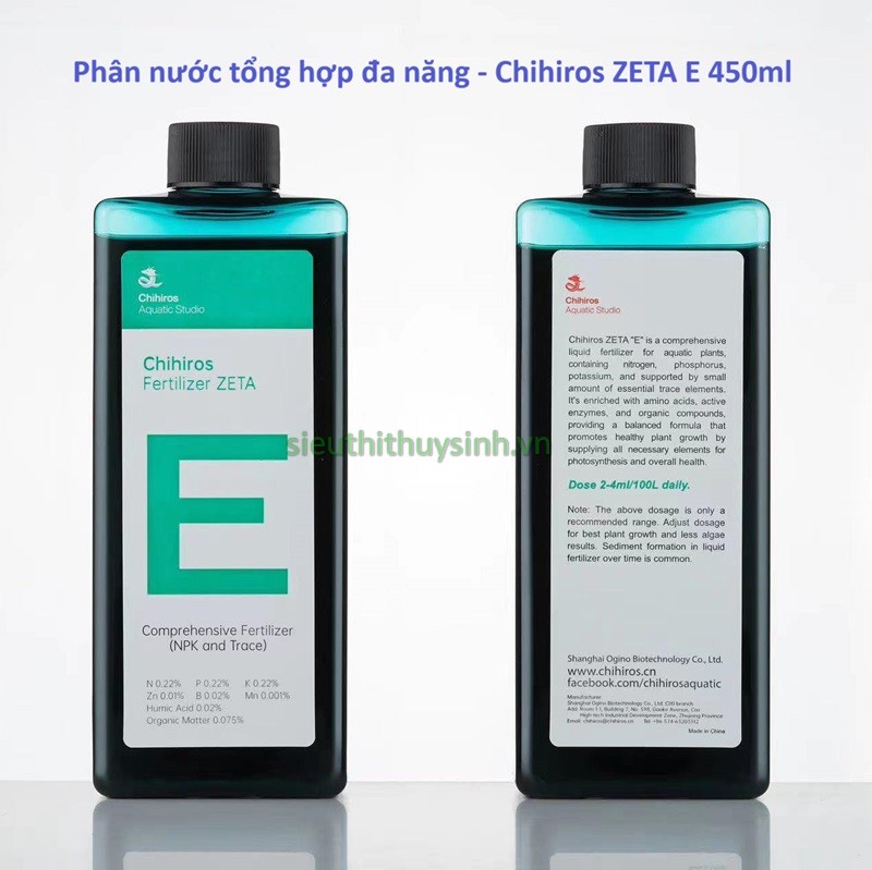 Chihiros Fertilizer ZETA E 450ml (Phân nước tổng hợp đa năng)