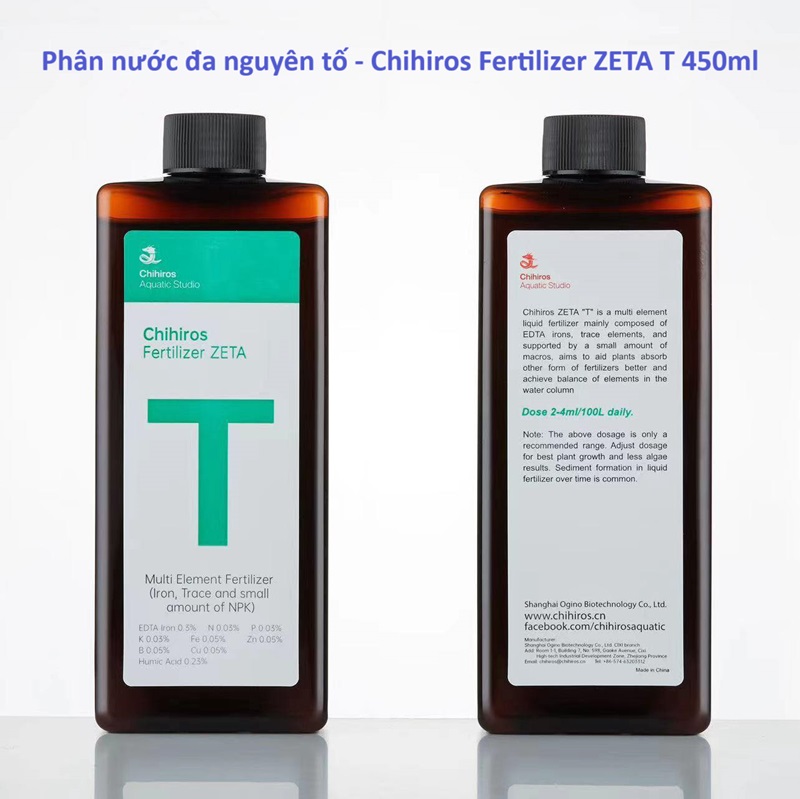 Chihiros Fertilizer ZETA T 450ml (Phân nước đa nguyên tố)